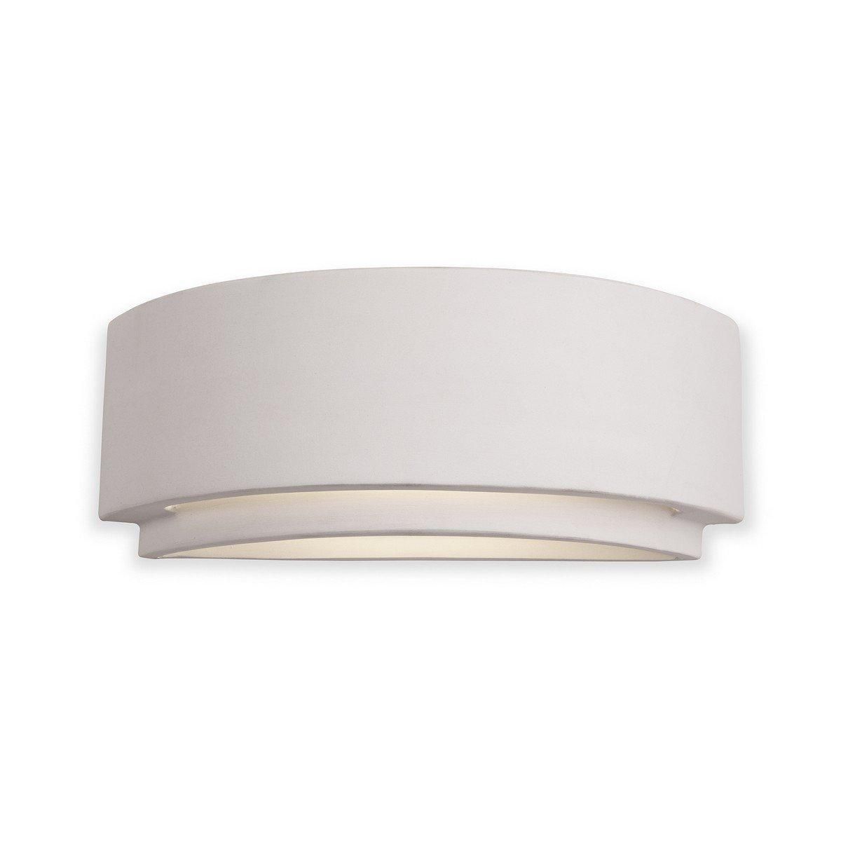 Netlighting Ceramic 1 Light Indoor Plaster Wall Light 100W Unglazed E27 in White
