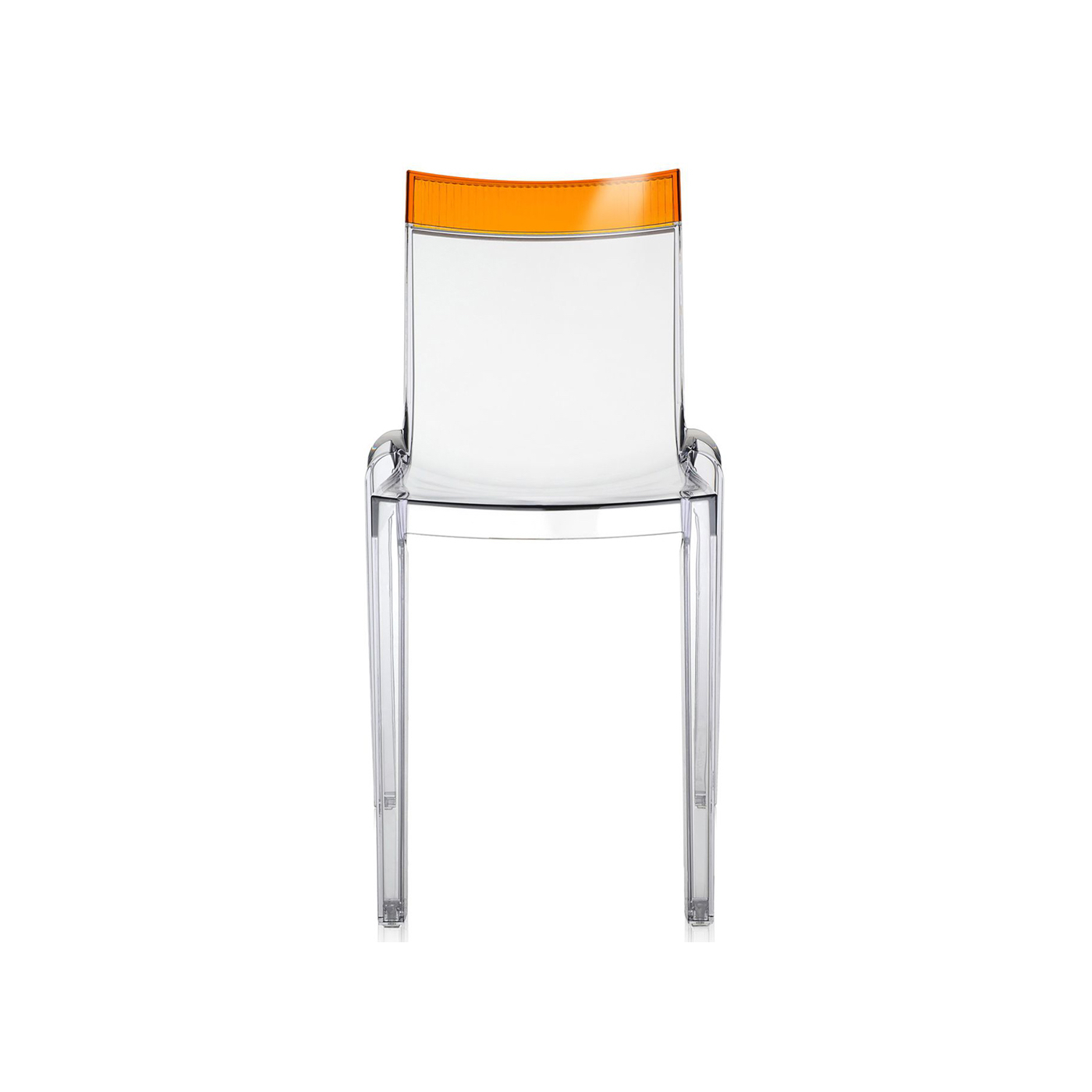 Kartell Hi-Cut Chair Clear/ Orange *Min 2 Chairs*