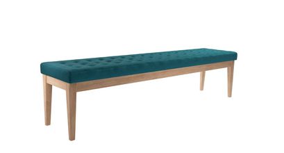 Buttons Bench in Deep Turquoise Cotton Matt Velvet - sofa.com