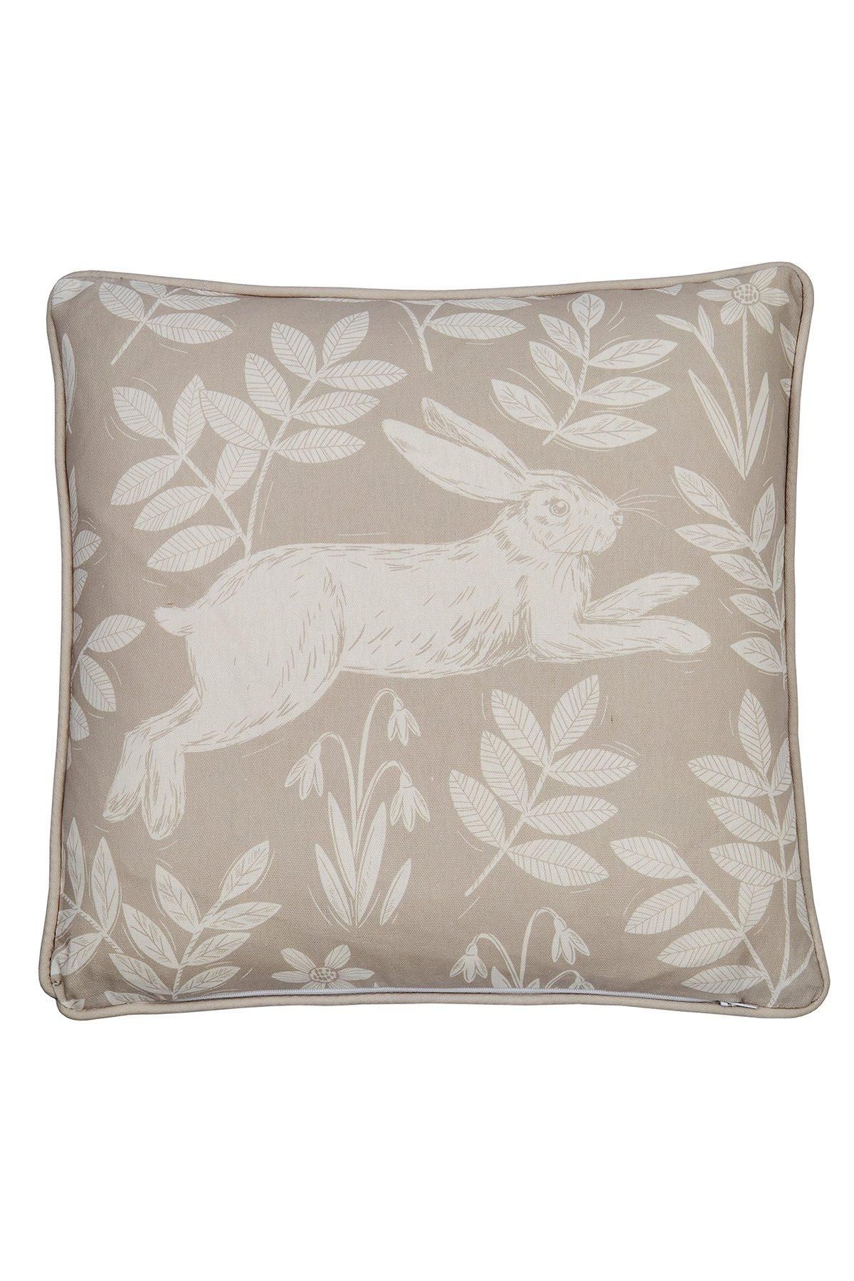 Dreams & Drapes 'Spring Rabbit' Outdoor Water & UV Resistant Garden Filled Bench Cushion in Duck Egg Blue 3