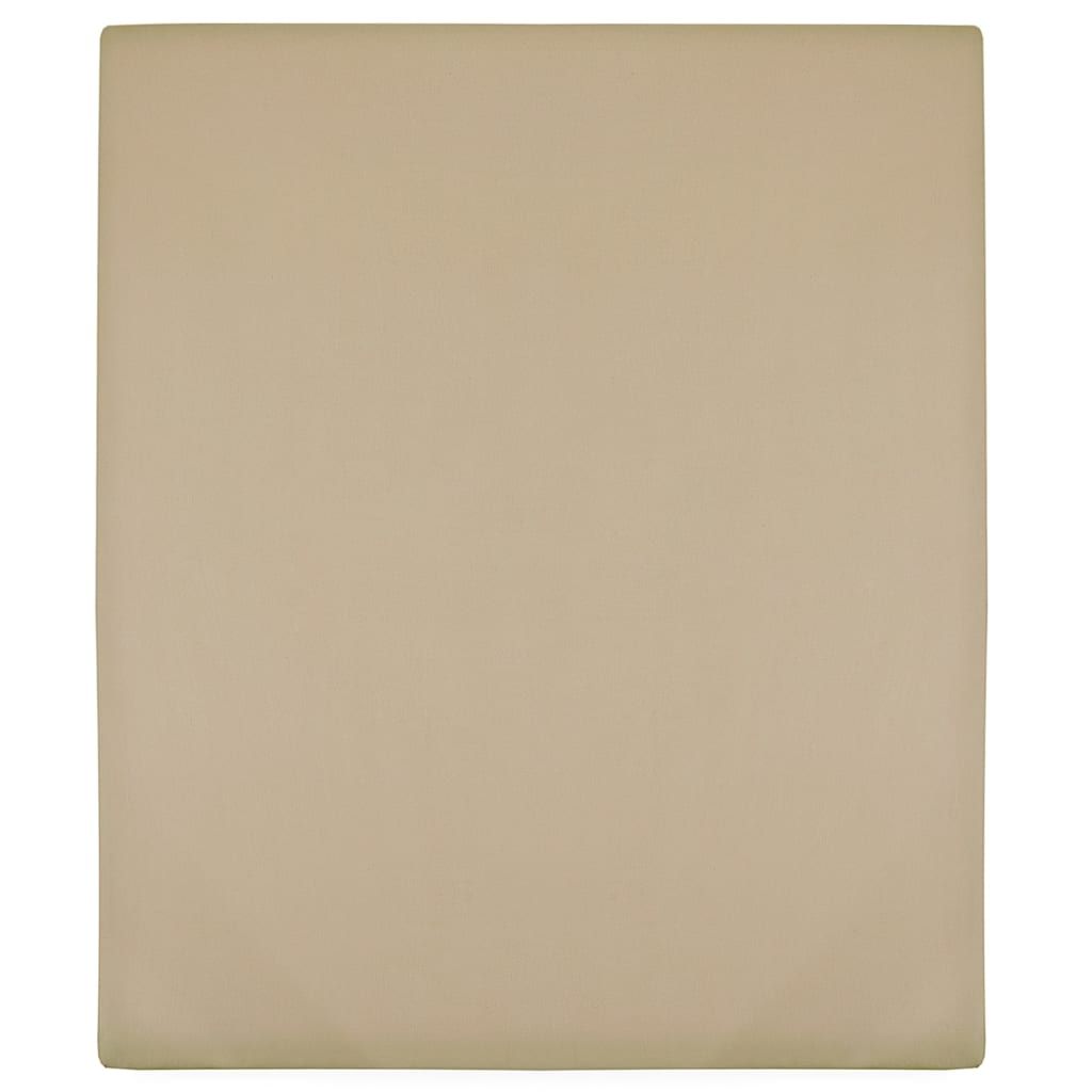 Berkfield Home Jersey Fitted Sheets 2 pcs Taupe 160x200 cm Cotton