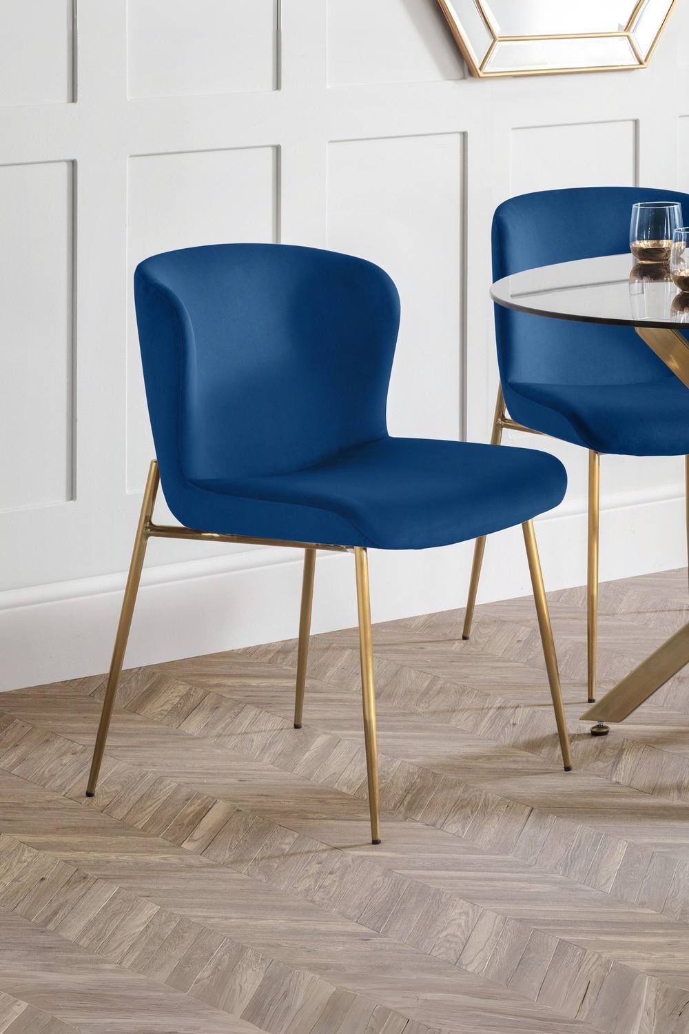 Julian Bowen Harper Upholstered Dining Chair (Set of 2) in Blue