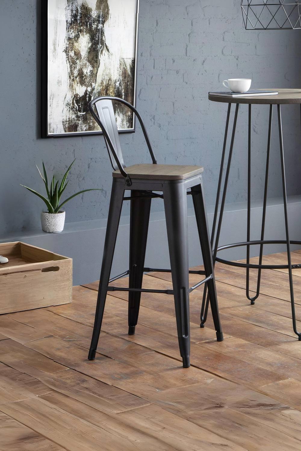 Julian Bowen Grafton Metal Bar Stool (Set of 2) in Brown