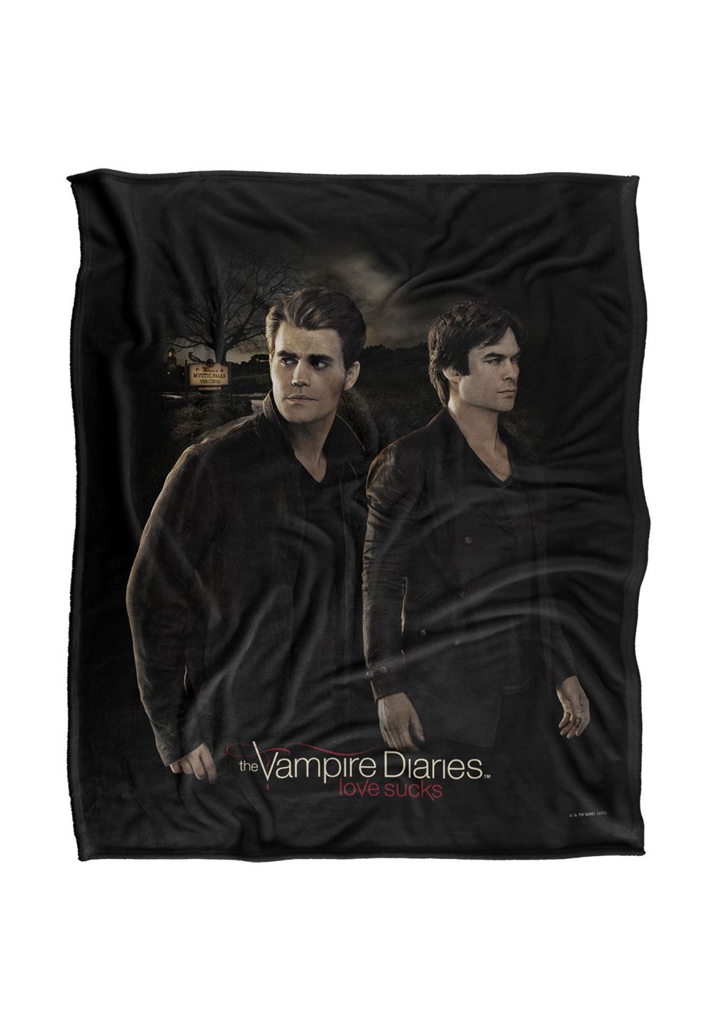 Warner Brothers Vampire Diaries Brothers Silky Touch Super Soft Throw Blanket in White
