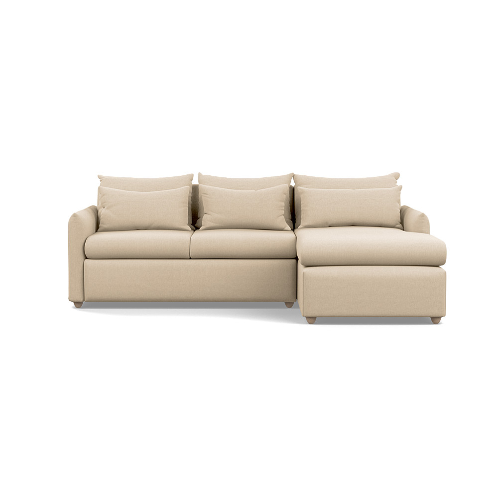 Heal's Pillow Medium RHF Corner Chaise Sofa Bed Brushed Cotton Oat Natural