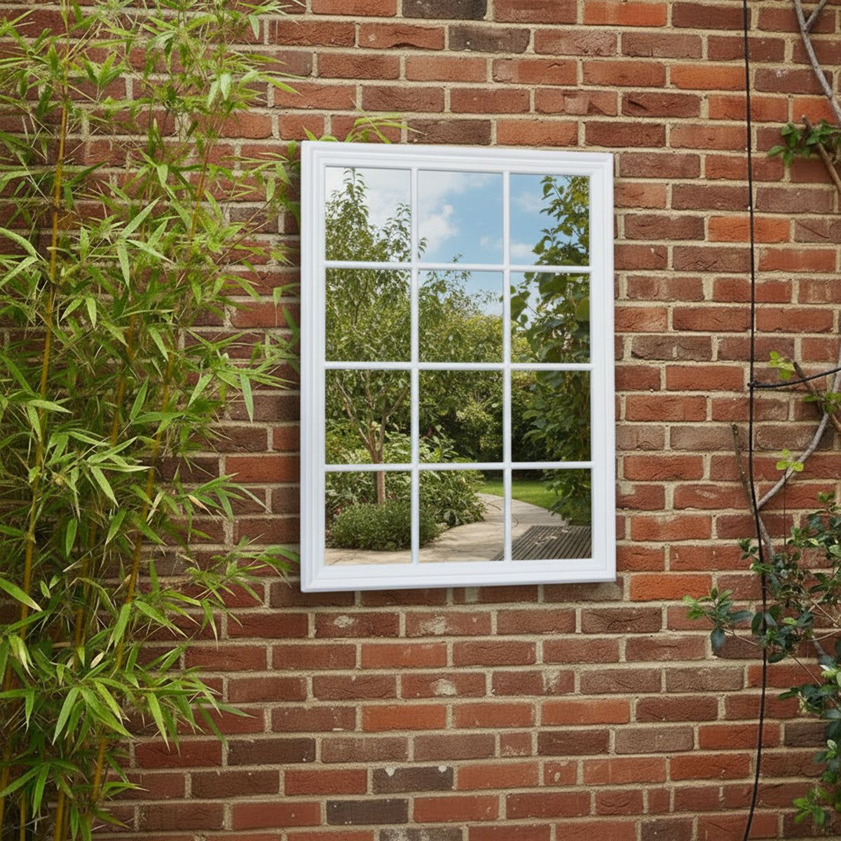 Melody Maison Large Matte White Window Mirror 130cm X 95cm