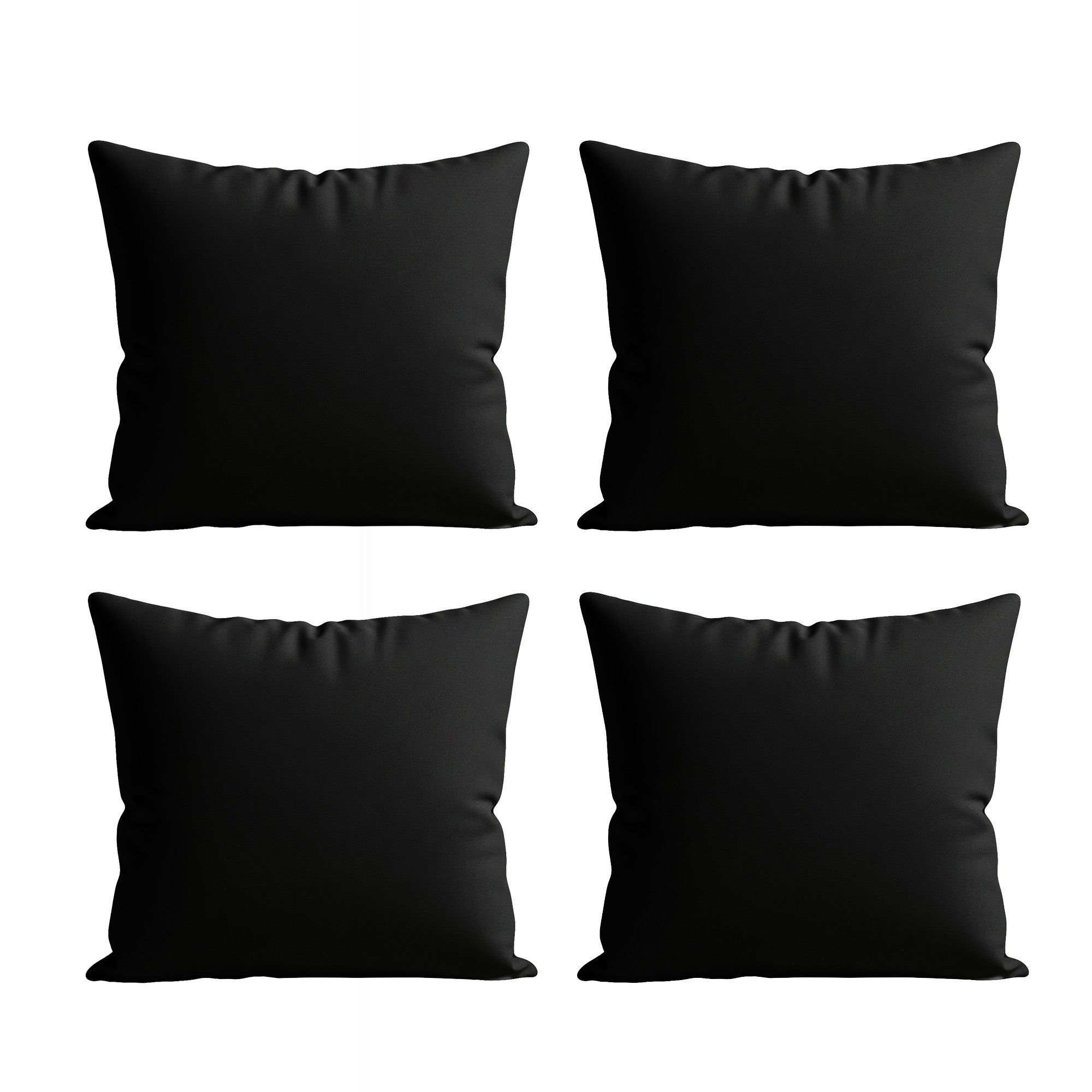 Snug City Waterproof Outdoor Garden Cushion Covers Patio Cushion Cover Cases Square Pack Of 4 in Black