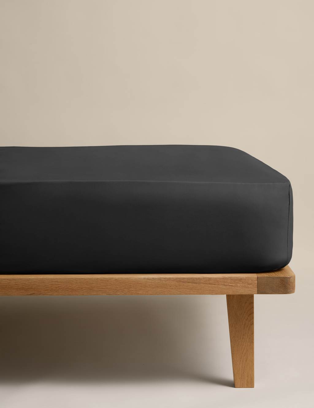 M&S Egyptian Cotton 230 Thread Count Crisp Fitted Sheet Black