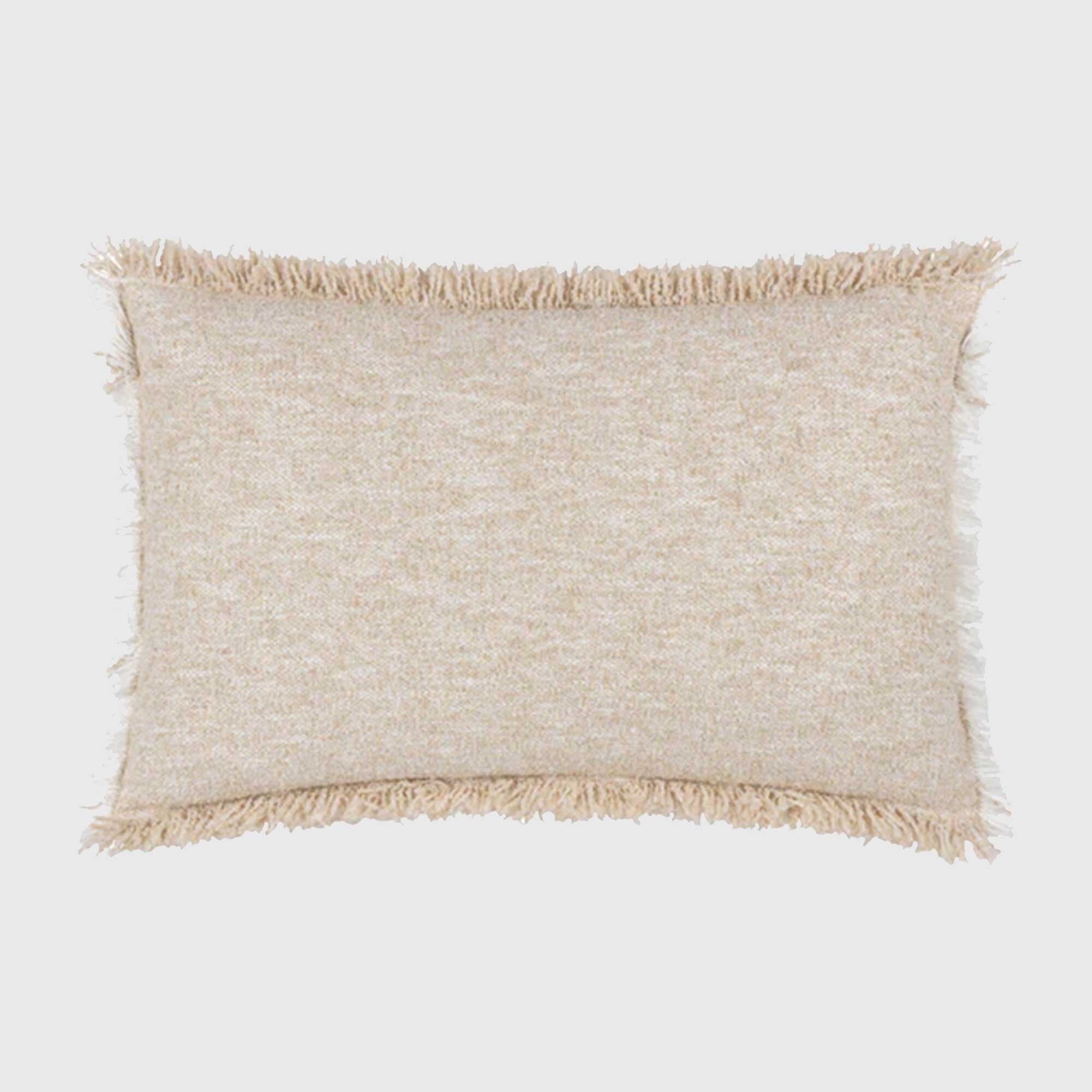 SIESTA FRINGED CUSHION, Square, Neutral Cotton Blend | Barker & Stonehouse
