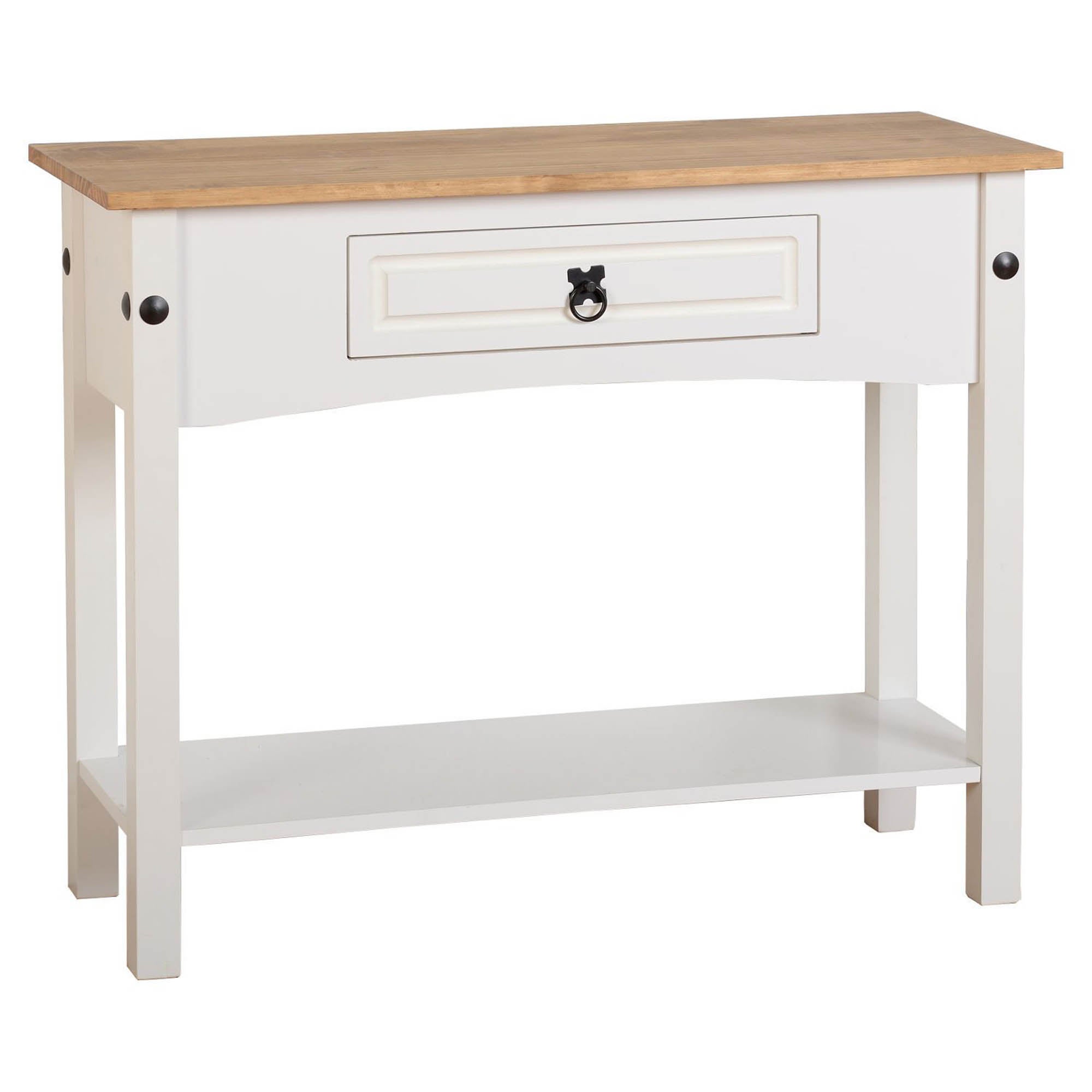 Corona White Console Table with Drawer White