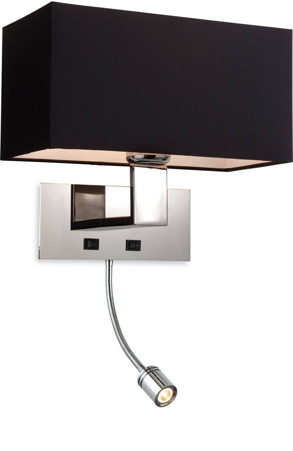 Netlighting Prince 2 Light Switched Indoor Wall Light Black E27