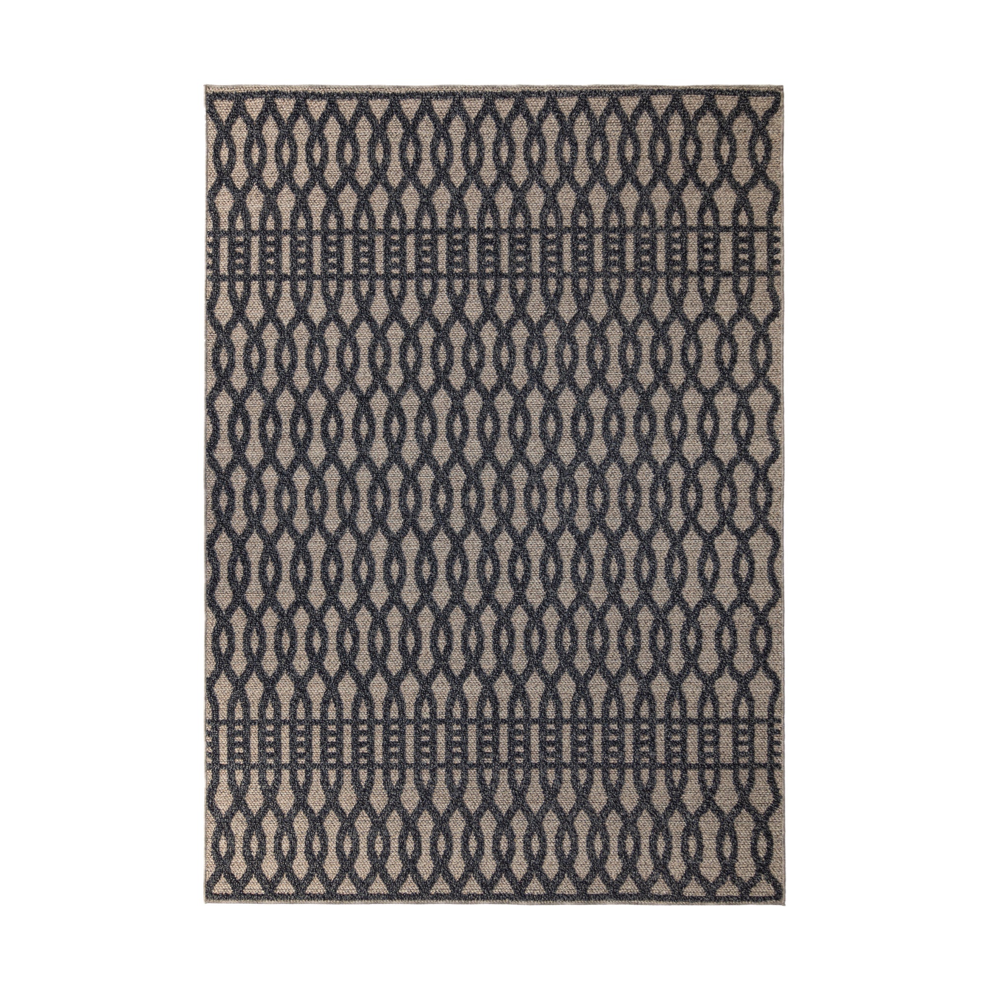 Greenwich Geometric Rug Blue, Grey and Beige