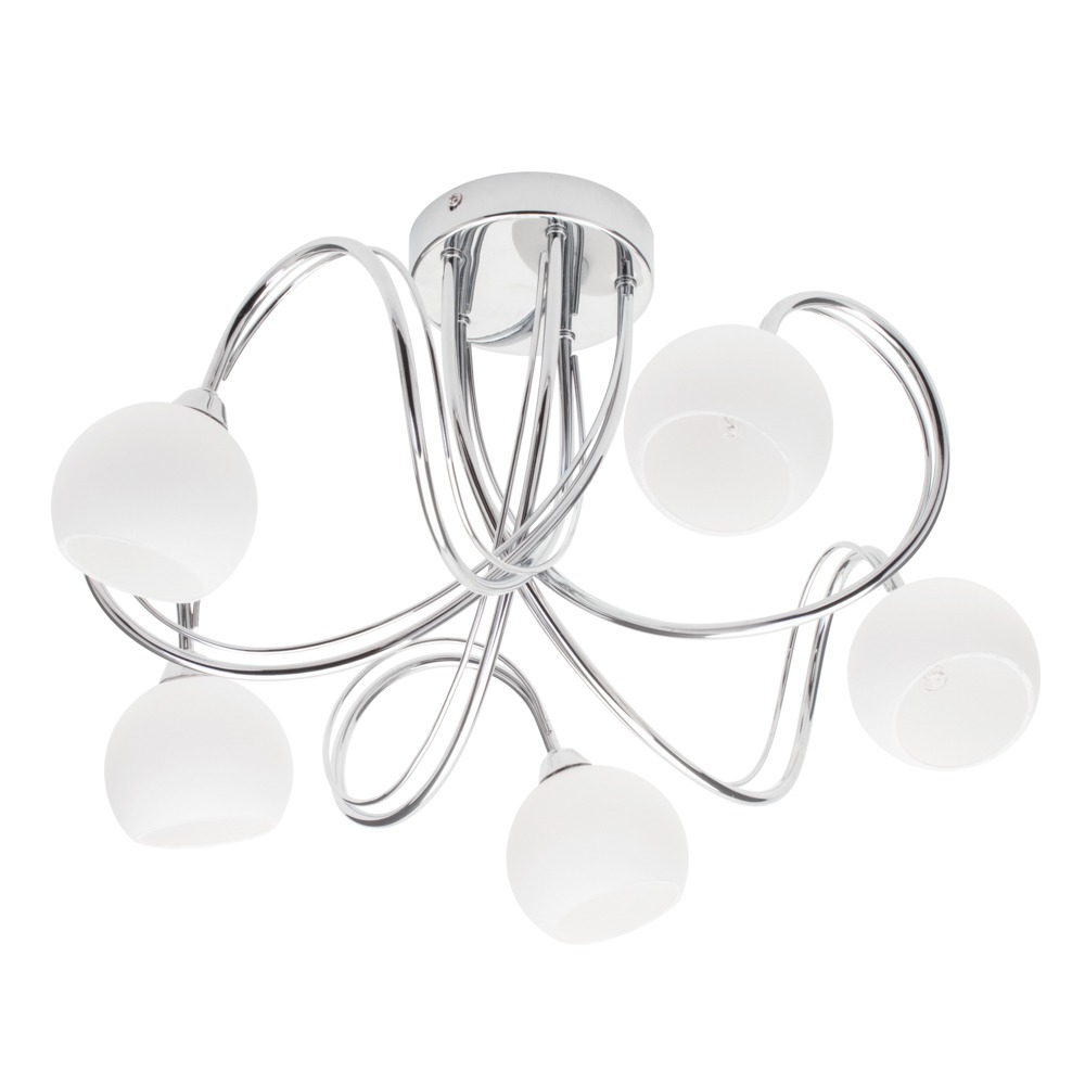 Soni Large Flush Ceiling Light, Chrome