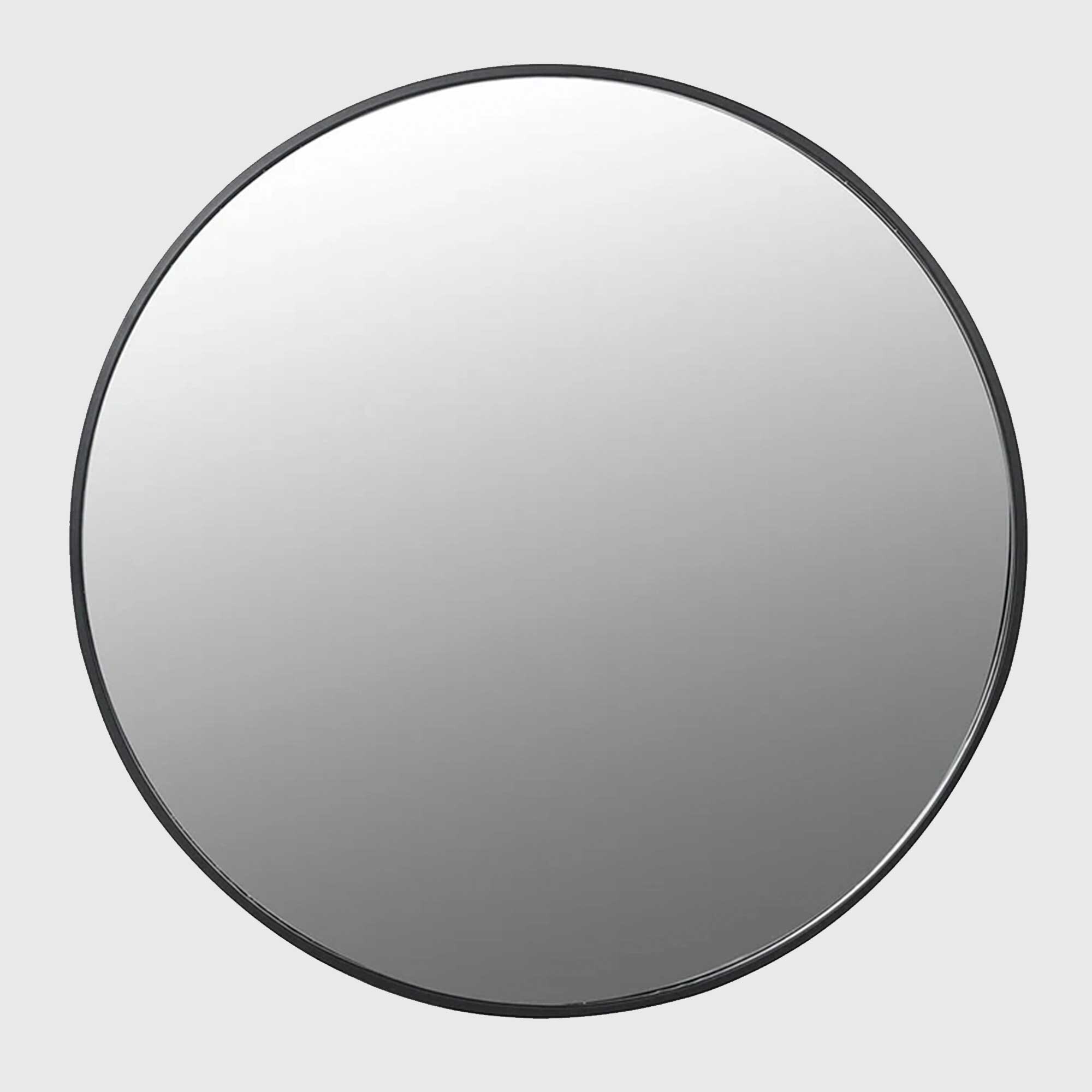 Large Round Dark Framed Mirror, Round, Black Wood | Barker & Stonehouse