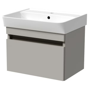 Wickes Easton Pebble Grey 1 Drawer Wall Hung Vanity Unit - 430 x 500mm