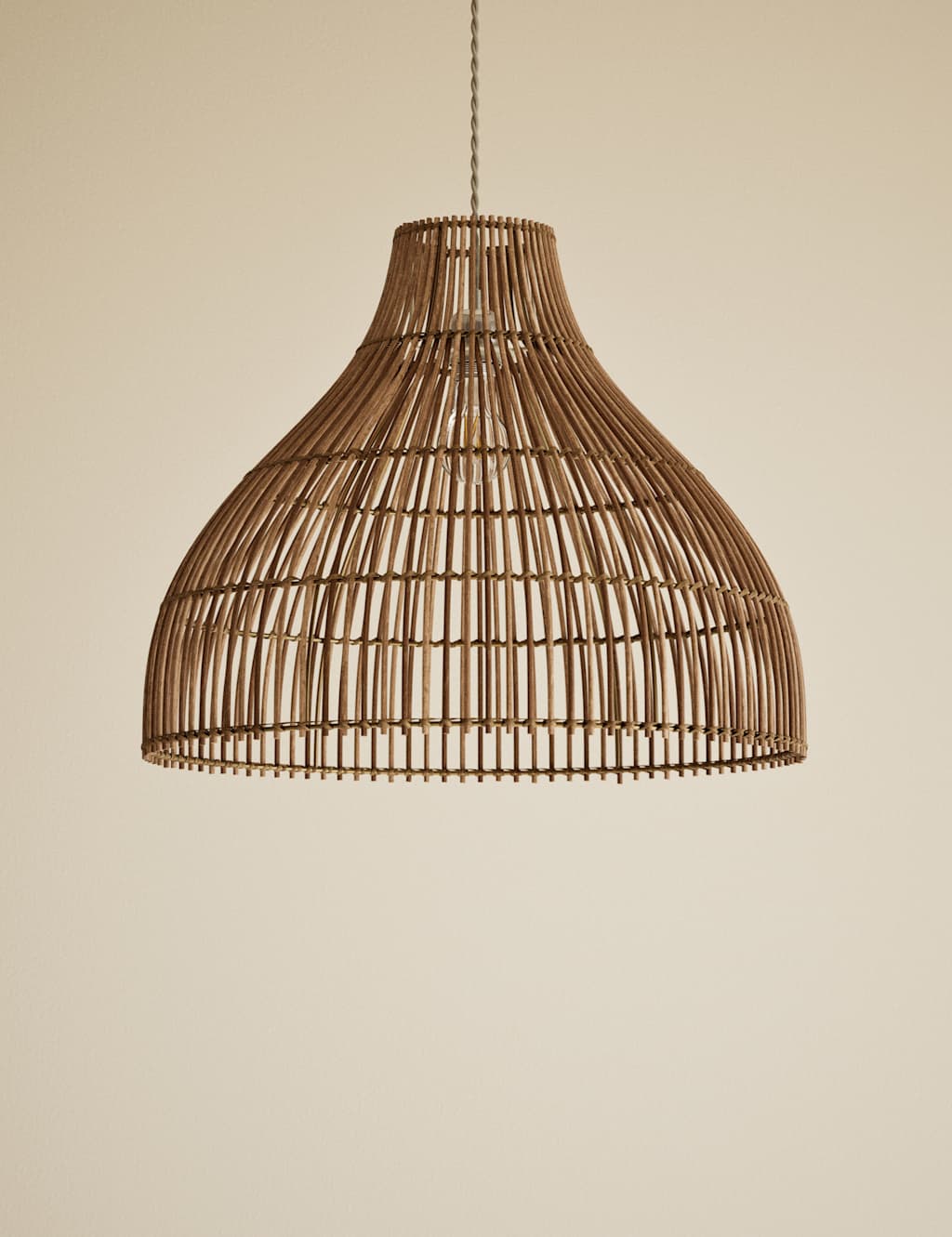 M&S Rattan Bell Large Easy Fit Shade Brown