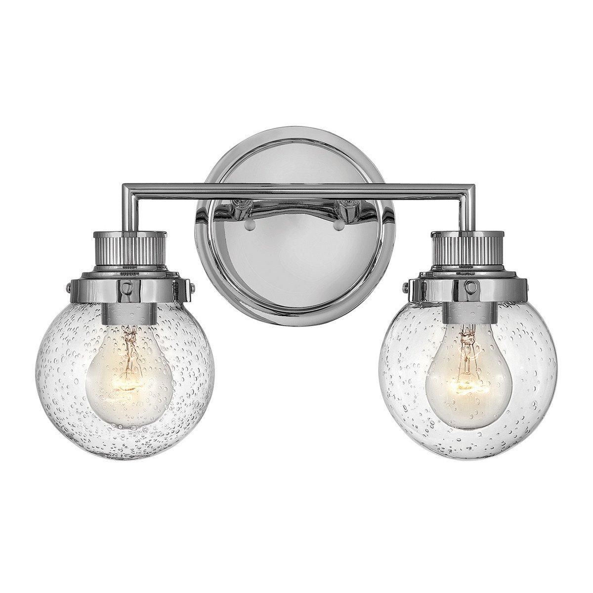 Netlighting Hinkley Poppy Bathroom Wall Lamp Polished Chrome IP44 in Grey