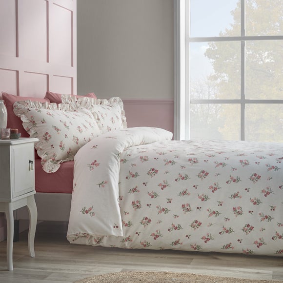 Catherine Lansfield Ditsy Floral 100% Brushed Cotton Duvet Cover & Pillowcase Set