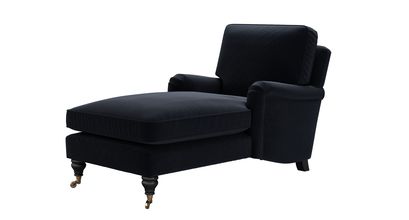 Bluebell Chaise Armchair in Pitch Smart Cotton - sofa.com