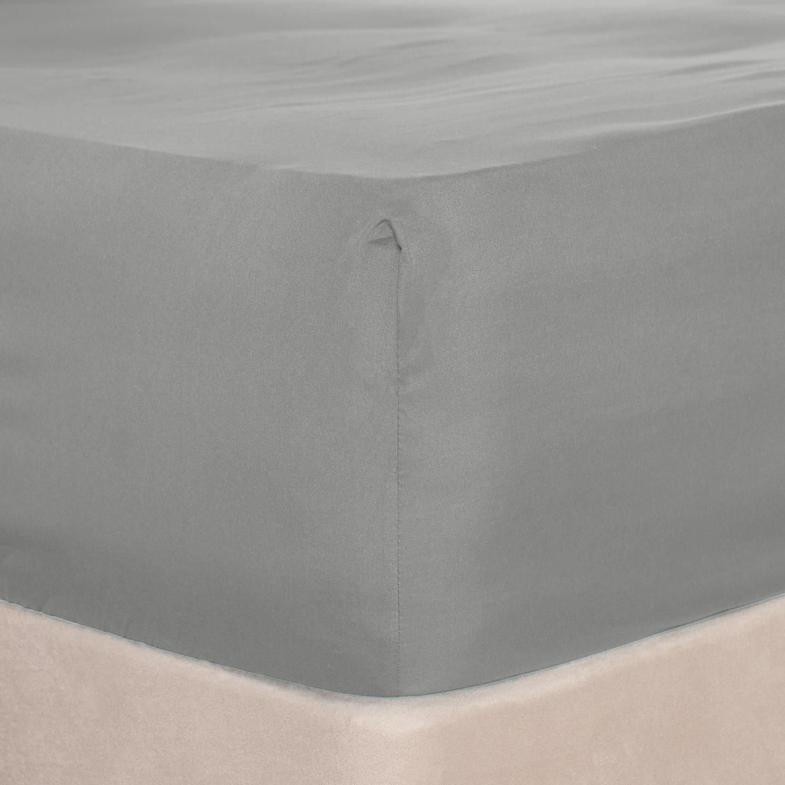 OHS Plain Bed Sheet Microfibre Deep Fitted Soft in Grey | Size: Single