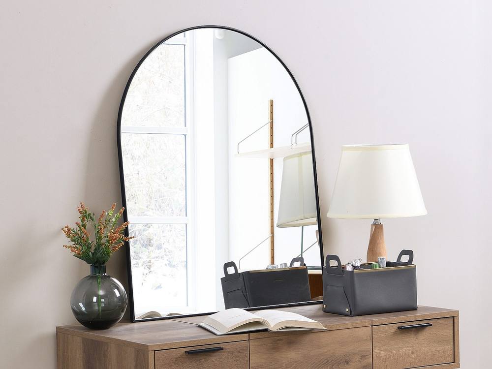 Vente-unique Metal Arch Mirror - W.65 X H.80 Cm - Black - MAILEN
