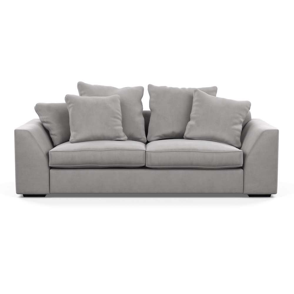 Heal's Cumulus 4 Seater Sofa Velvet Platinum Black Feet