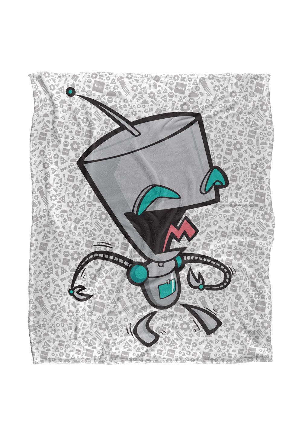 Nickelodeon Invader Zim Laughing Gir Silky Touch Super Soft Throw Blanket 152 X 127 cm in White