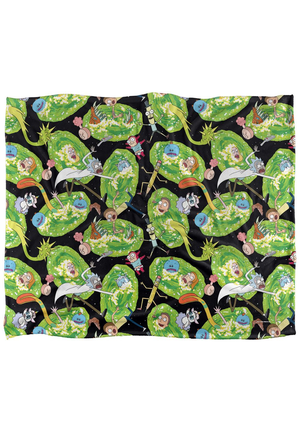 Rick & Morty Portal Mayhem Silky Touch Super Soft Throw Blanket 152 X 127 cm in White