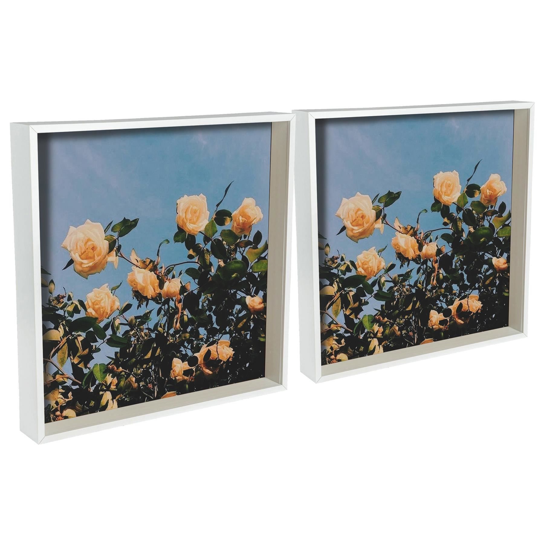 Nicola Spring 3D Deep Box Photo Frames - 16 x 16" - Pack of 5 in White
