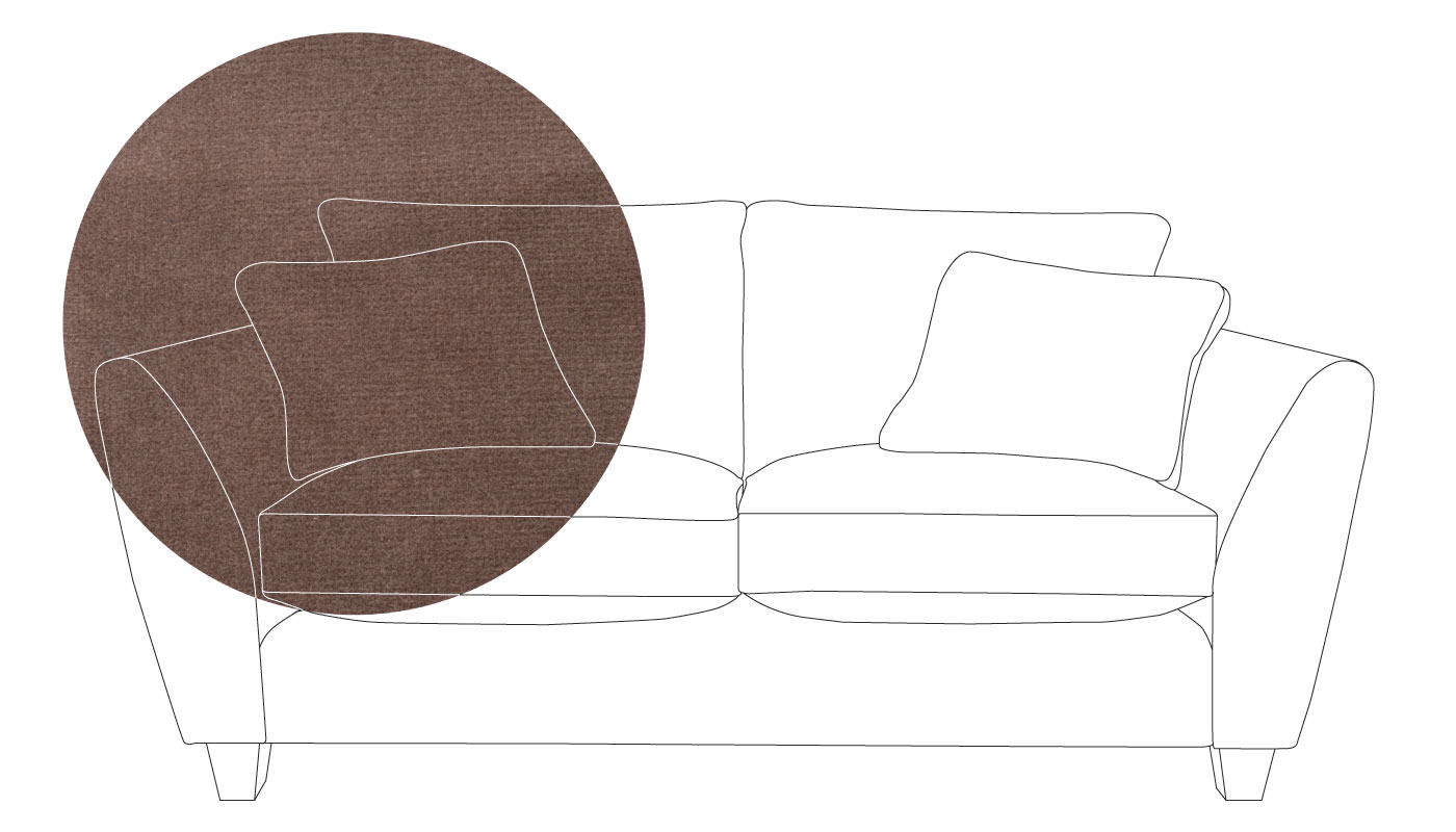 Heal's Torino 3 Seater Sofa Velvet Mink Natural Ash Feet
