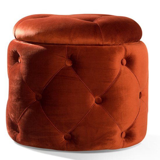 Jools Velvet Foot Stool In Copper