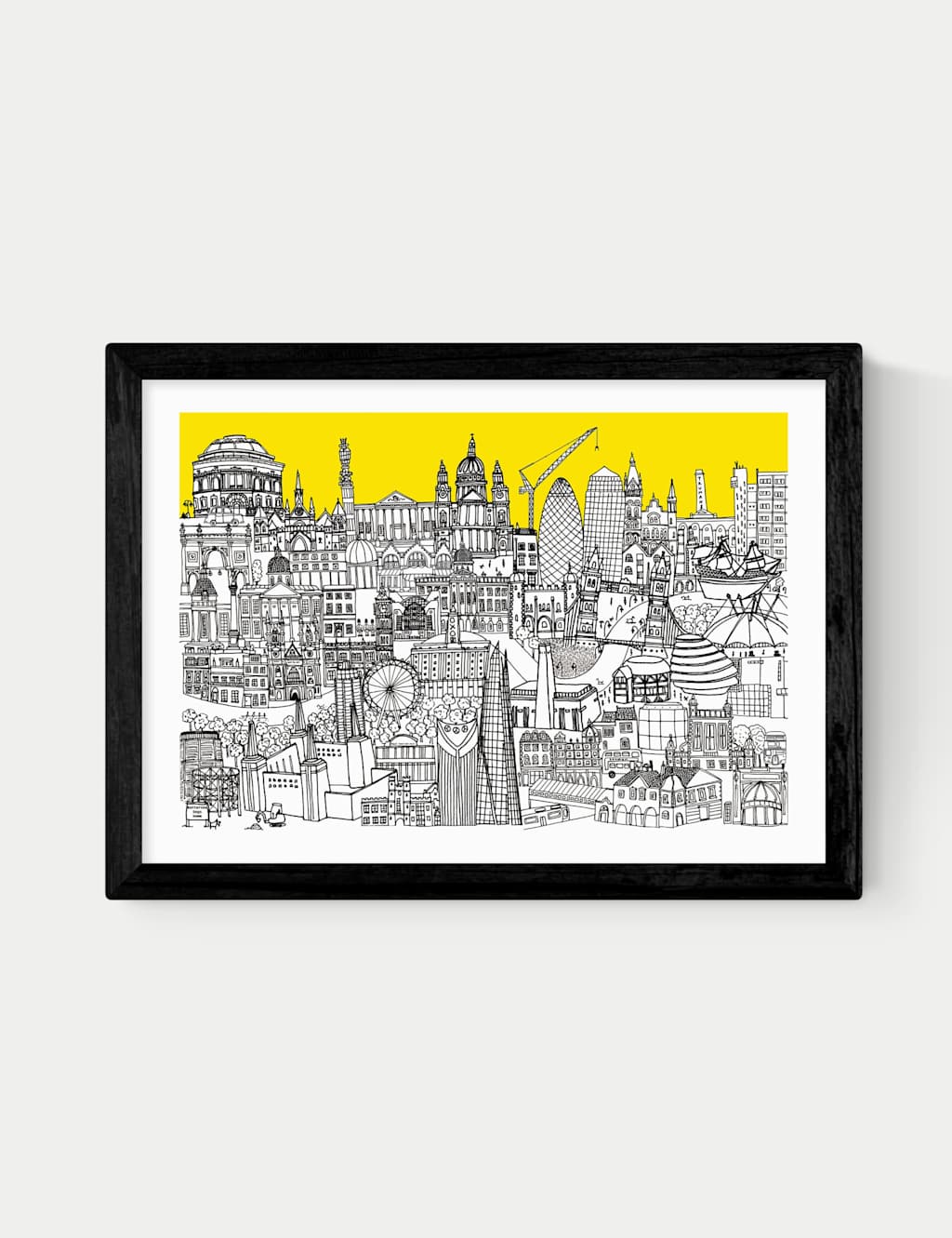 East End Prints London Jungle Framed Art Black