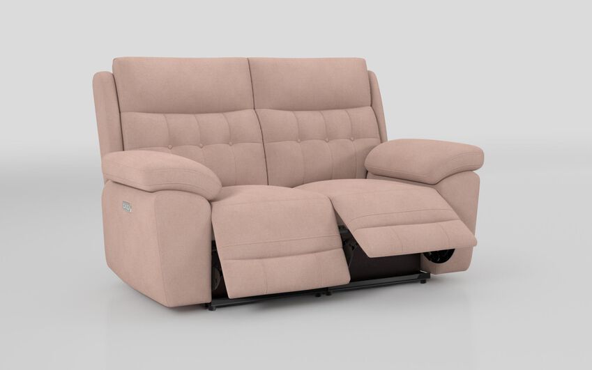 Pink Fabric Belford 2 Seater Power Recliner Sofa