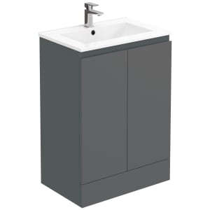 Halite Waterproof Matt Grey Vanity Unit with Basin - 600mm