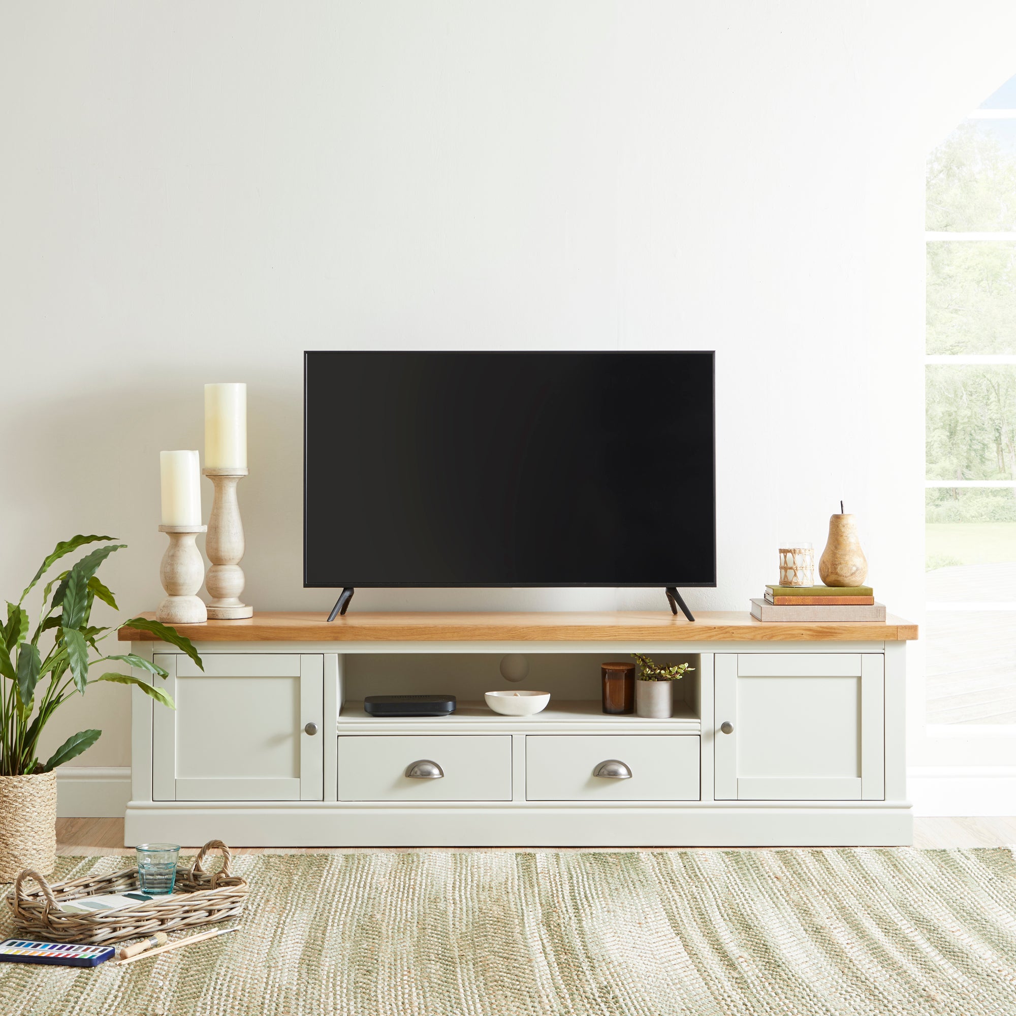Compton Ivory Extra Wide TV Stand Cream