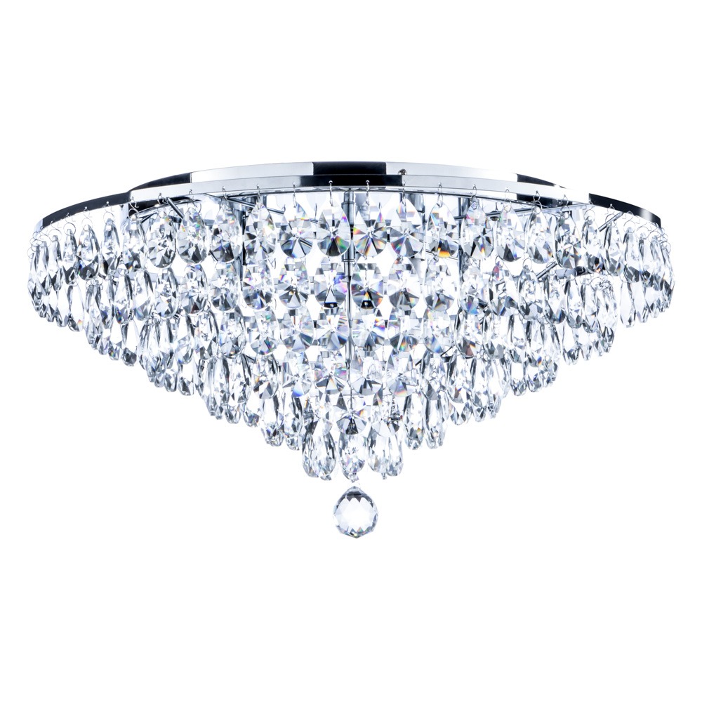 Elsa Crystal Diamond Effect Flush Ceiling Light, Chrome