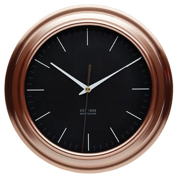 Copper-Effect Modern Analogue Wall Clock