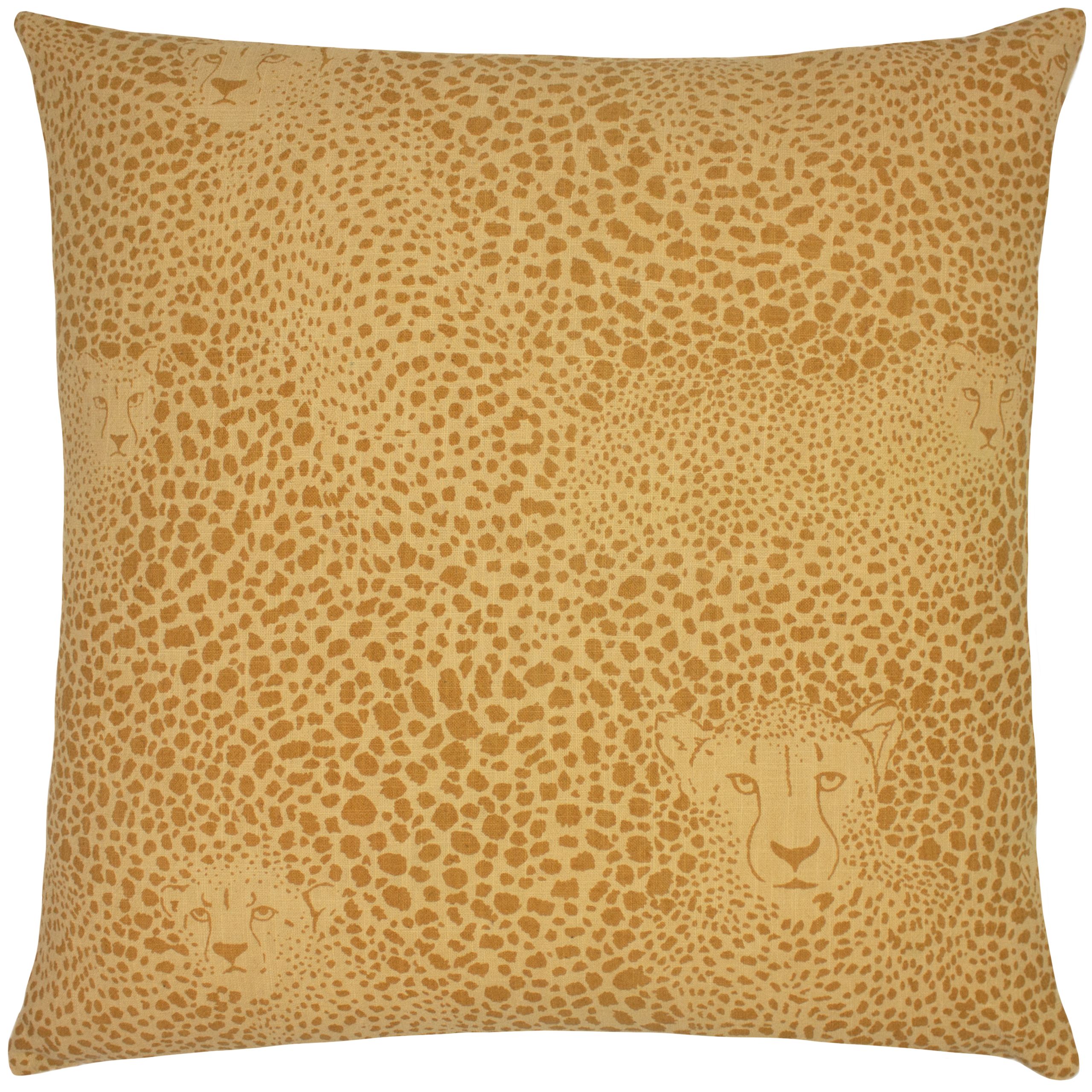 Furn Hidden Cheetah Animal Print Cushion in Yellow