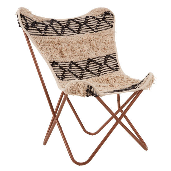Cafenos Butterfly Cotton Fabric Bedroom Chair With Metal Frame