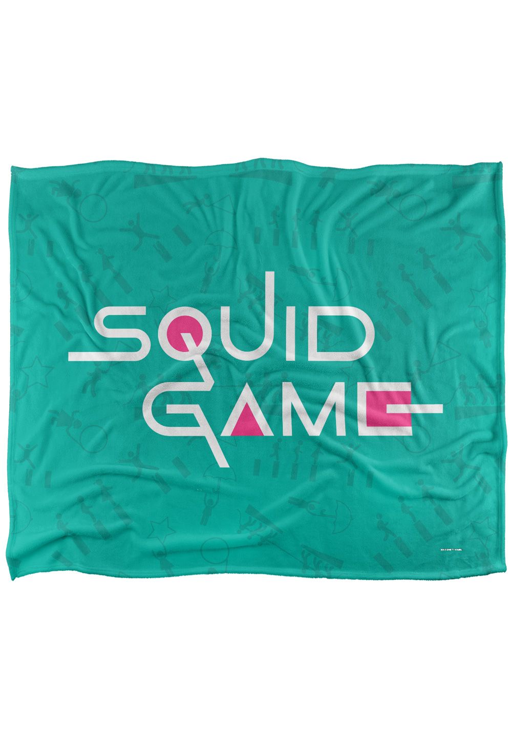Netflix Squid Game Aqua Logo Officially Licensed Silky Touch Super Soft Throw Blanket 152 x 127 cm in White