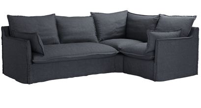 Isaac Asym: LHF 2 Seat Sofa Bed w RHF Single in Blickling Norfolk Cotton - sofa.com