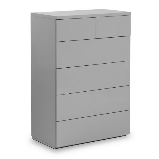 Marcus Chest Of Drawers In Grey High Gloss With 6 Drawers