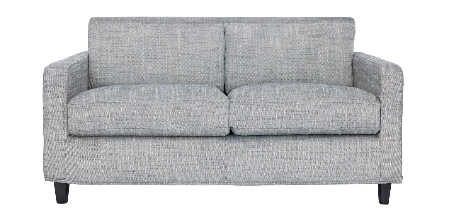 Habitat Chester 2 Seater Fabric Sofa - Black and White