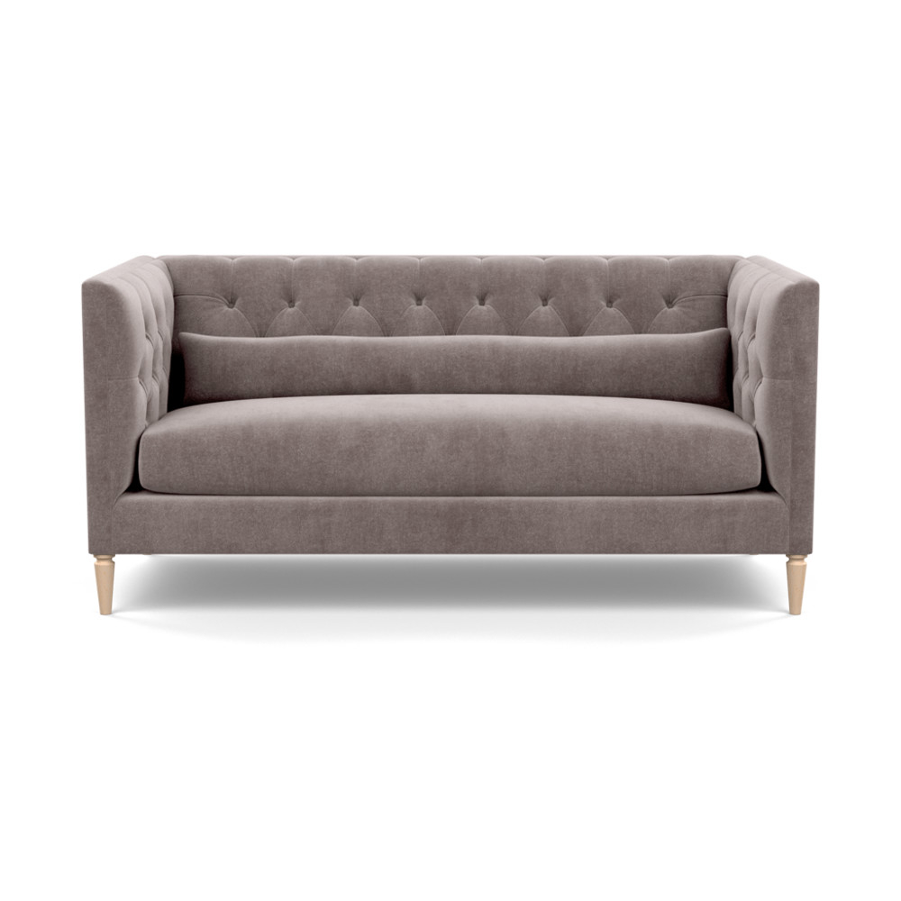 Heal's Balmoral 3 Seater Sofa Smart Luxe Velvet Mushroom Natural Feet