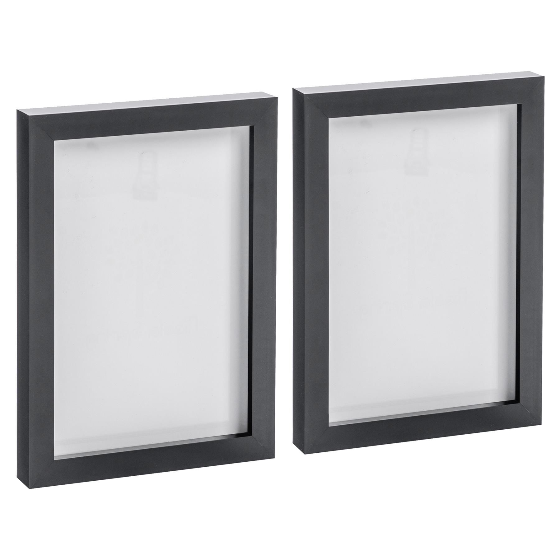Nicola Spring Photo Frames - A5 (6" x 8") - Pack of 2 in Black