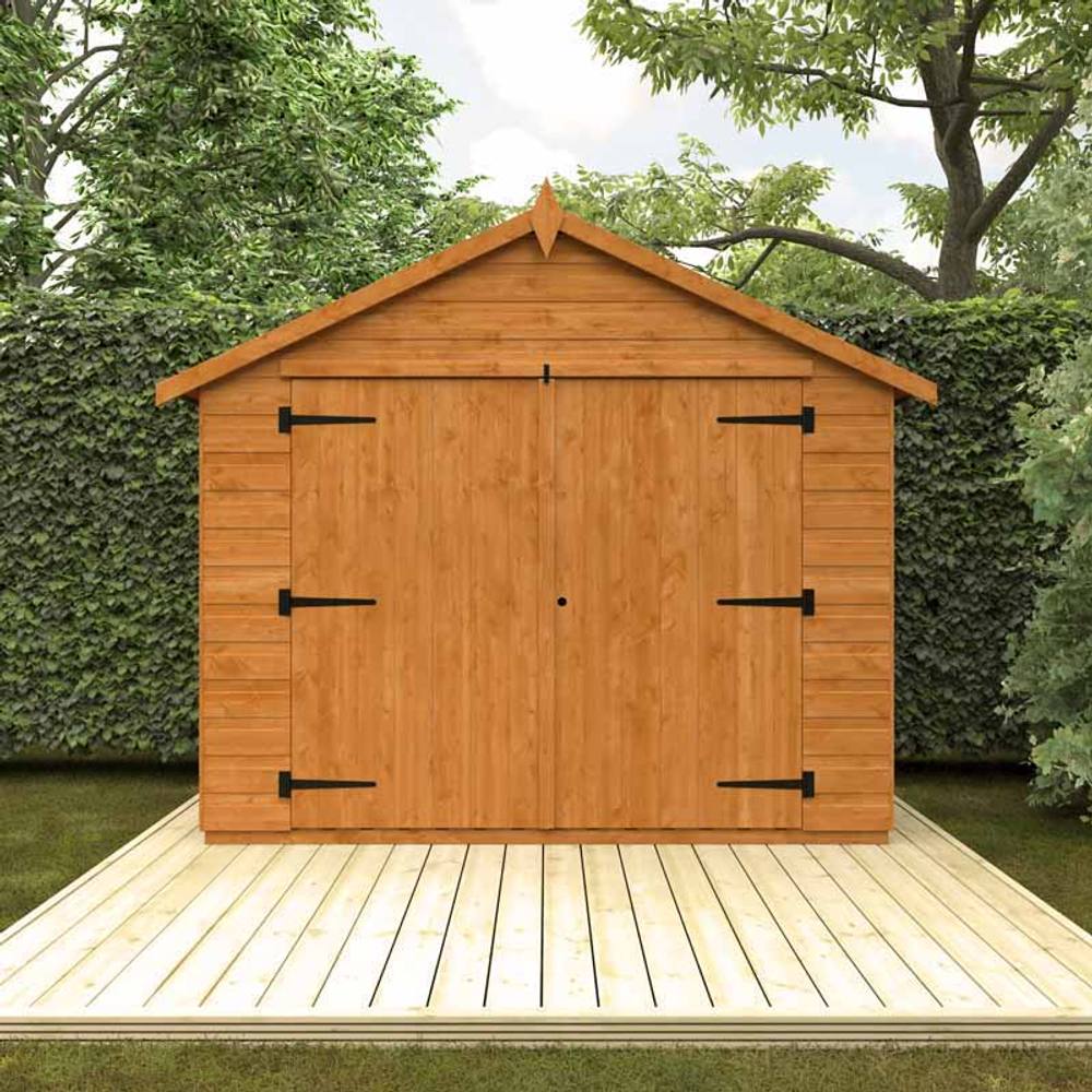 Buttercup Farm 3 x 7 Feet Apex Compact 12mm Shed - Solid Wood/Softwood/Pine in Burnt Orange 3