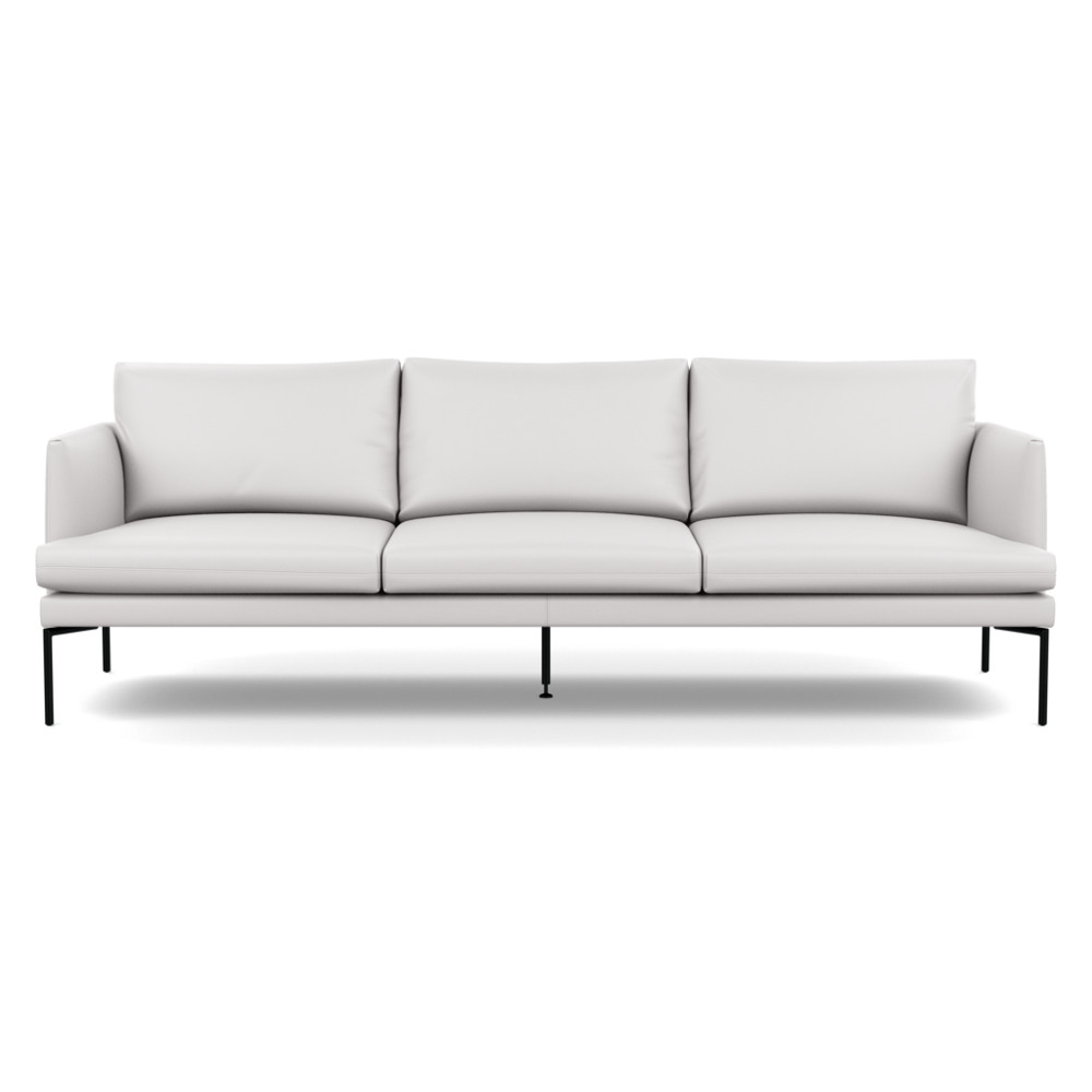 Heal's Matera 4 Seater Sofa Leather Grain White 000 Black Feet