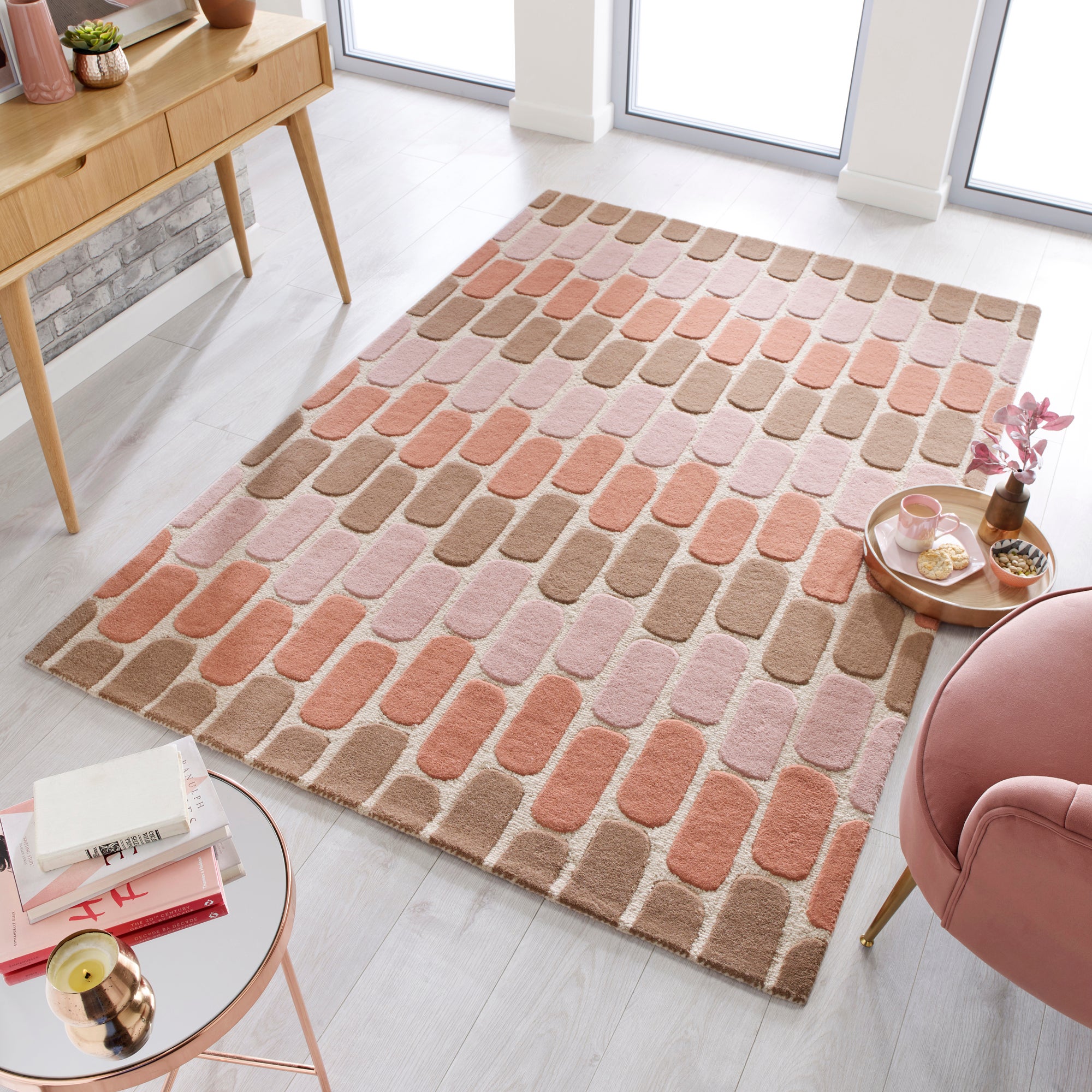 Fossil Rug Orange and Brown