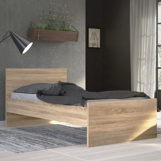 Nakou Wooden Single Bed In Oak