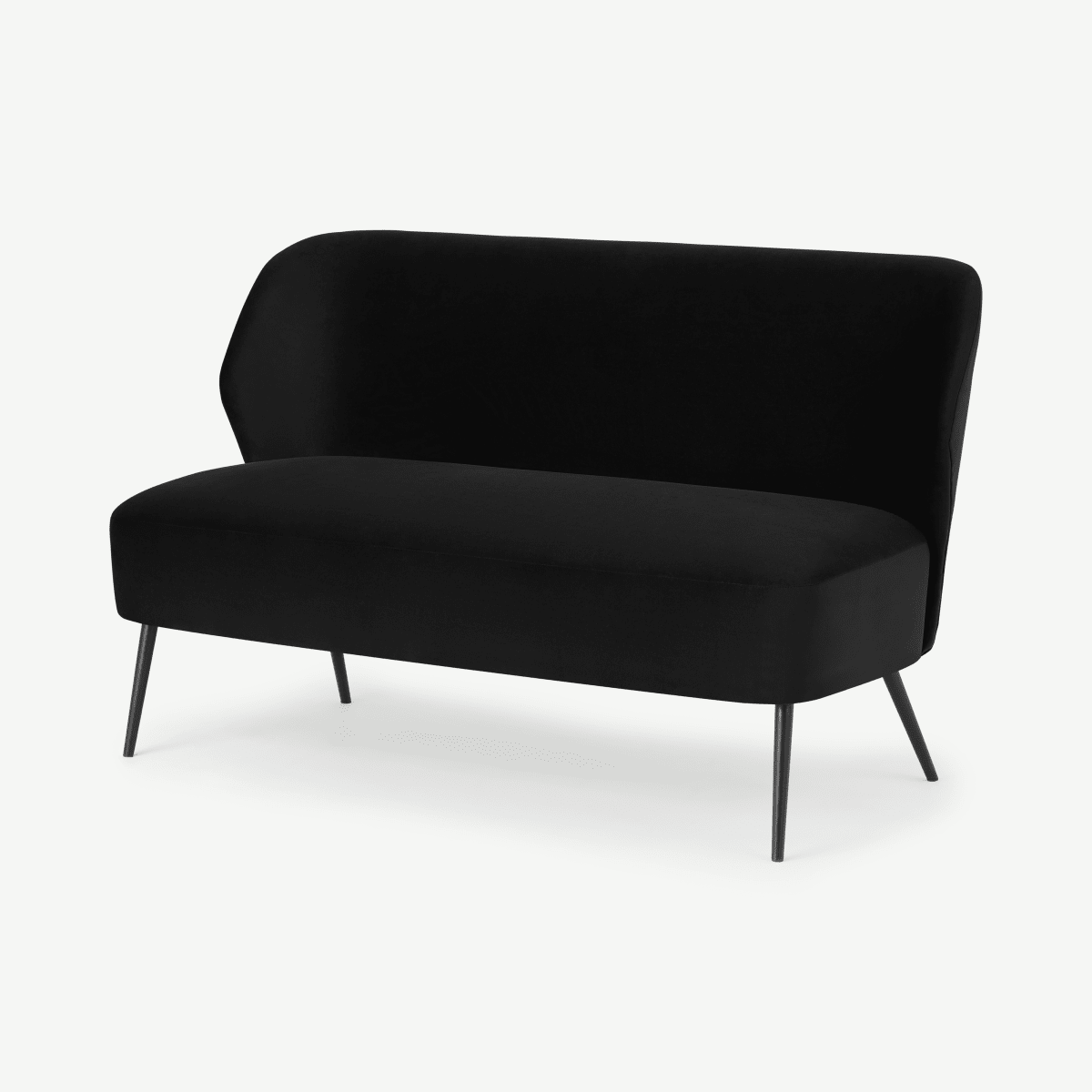 Topeka 2 Seater Sofa, Black Velvet